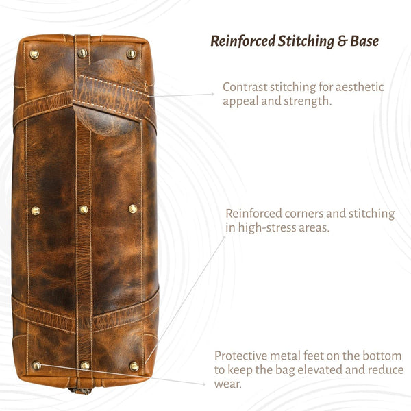Vintage Leather Duffle Bag – LH - TB - 161 - Aaron Leather Goods