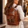 Sagunto Leather Backpack - Walnut Brown - Aaron Leather Goods