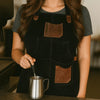 Serena Suede Apron - Raven Black - Aaron Leather Goods