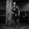 Serena Suede Apron - Raven Black - Aaron Leather Goods Inc