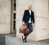 Aaron Leather Goods leather Briefcase & Organizer Combo - Aaron Leather Goods