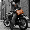 Tan Full - Grain Leather Messenger Bag with Flap - Aaron Leather Goods Inc