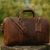 Taranto Leather Weekender Bag - Tan - Aaron Leather Goods