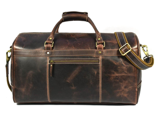 Bolzano Leather Duffle Bag - Walnut Brown - Aaron Leather Goods