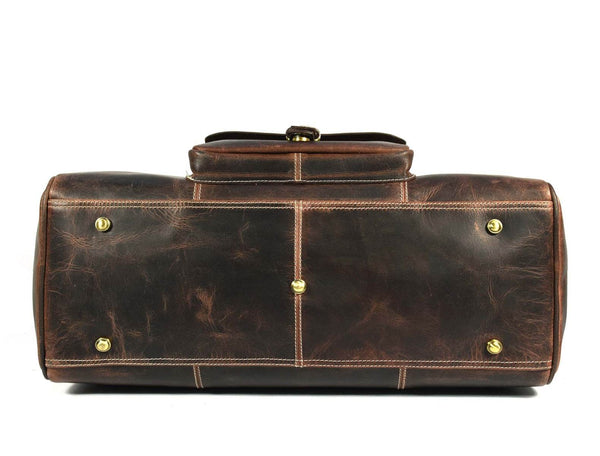 Bolzano Leather Duffle Bag - Walnut Brown - Aaron Leather Goods