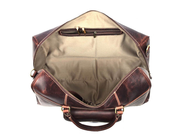 Bolzano Leather Duffle Bag - Walnut Brown - Aaron Leather Goods