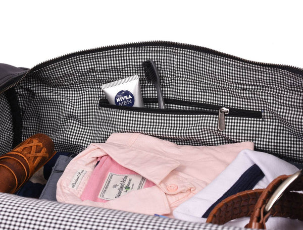 Cordoba Leather Barrel Bag - Raven Black - Aaron Leather Goods