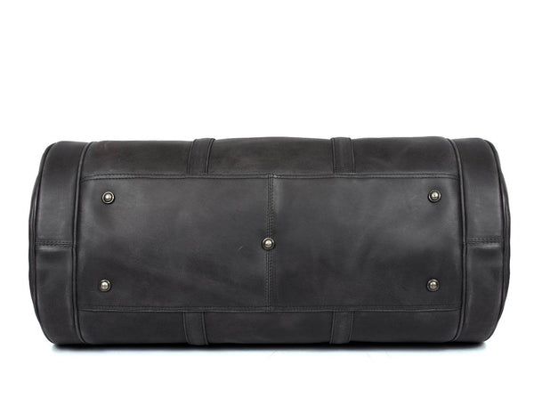 Cordoba Leather Barrel Bag - Raven Black - Aaron Leather Goods