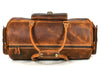 Pamplona Leather Duffle bag - Caramel Brown - Aaron Leather Goods