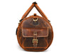 Pamplona Leather Duffle bag - Caramel Brown - Aaron Leather Goods