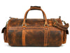 Pamplona Leather Duffle bag - Caramel Brown - Aaron Leather Goods