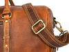 Arezzo Leather Overnight Bag - Caramel Brown - Aaron Leather Goods