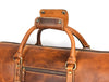 Arezzo Leather Overnight Bag - Caramel Brown - Aaron Leather Goods