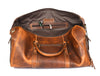 Arezzo Leather Overnight Bag - Caramel Brown - Aaron Leather Goods