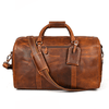Taranto Leather Weekender Bag - Caramel Brown - Aaron Leather Goods