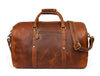 Taranto Leather Weekender Bag - Caramel Brown - Aaron Leather Goods