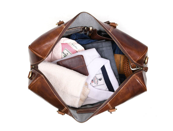 Leather Duffel Bag for Men & Women – 20Inch Travel, Weekend, Overnight, Gym - Aaron Leather Goods