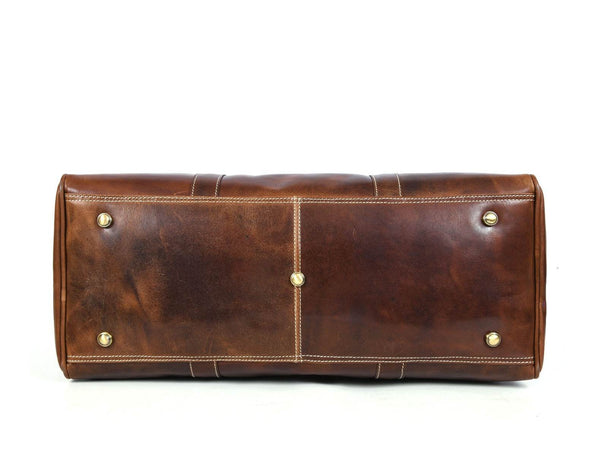 Leather Duffel Bag for Men & Women – 20Inch Travel, Weekend, Overnight, Gym - Aaron Leather Goods