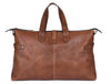 Timeless Leather Weekender Bag with Top Handles - Brown - Aaron Leather Goods Inc