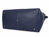 Timeless Leather Weekender Bag with Top Handles- Navy - Aaron Leather Goods Inc