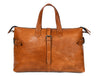 Timeless Leather Weekender Bag with Top Handles - Tan - Aaron Leather Goods Inc