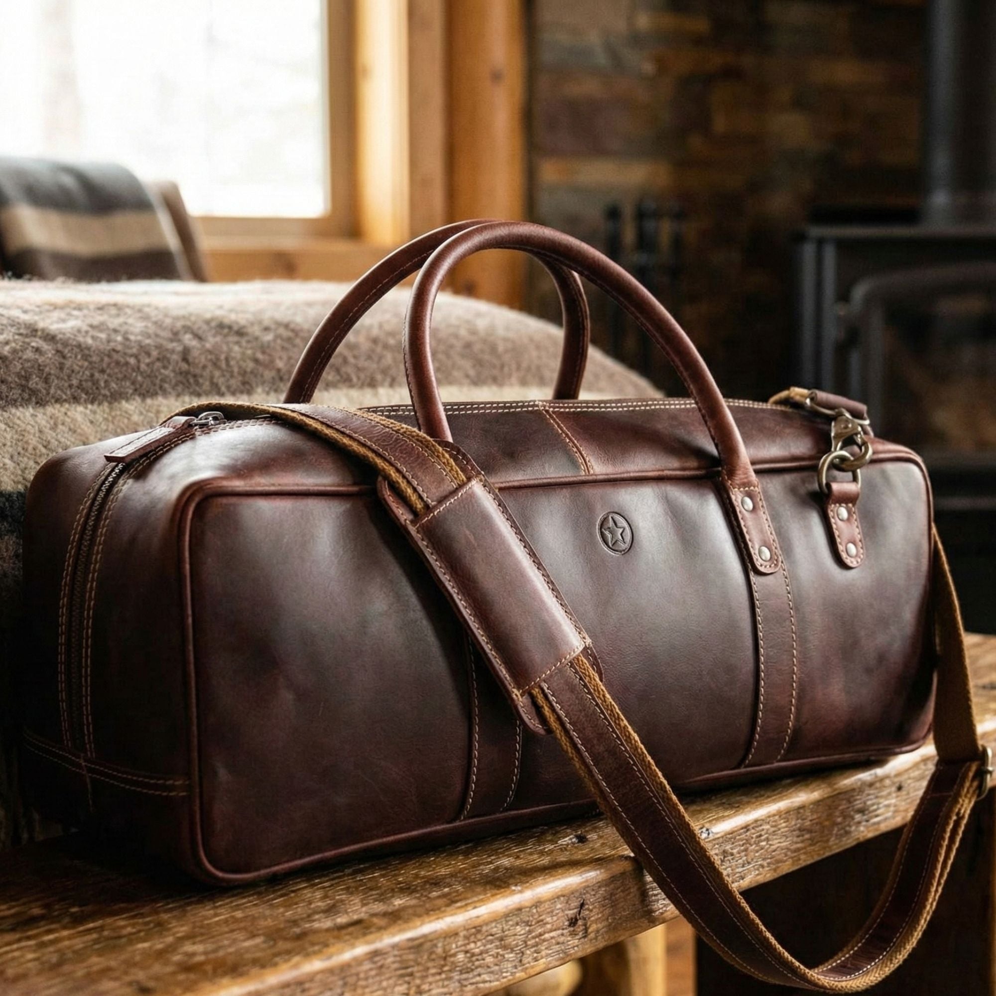 Aaron Leather Goods Tuscania Knife Roll Storage Bag Case, Caramel Brown Leather Aaron Leather Goods Tuscania Knife Roll Storage Bag Case, Caramel Brown Leather
