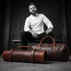 Tuscania Leather Knife Roll & Bag Combo - Walnut Brown - Aaron Leather Goods Inc