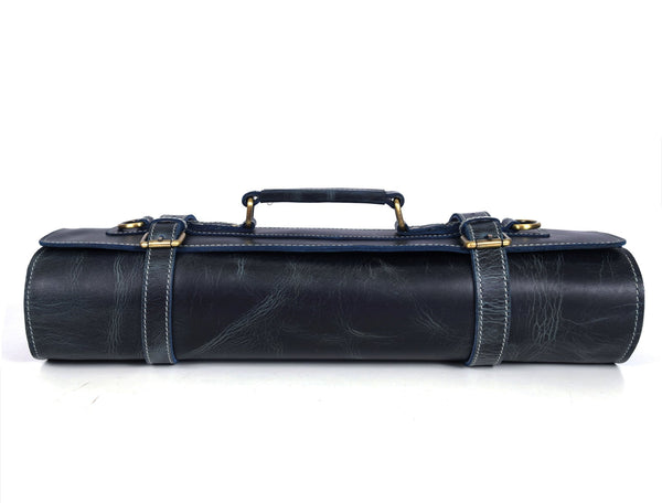Tuscania Leather Knife Roll - Seaweed Green - Aaron Leather Goods