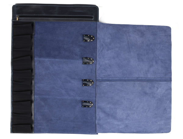 Tuscania Leather Knife Roll - Seaweed Green - Aaron Leather Goods