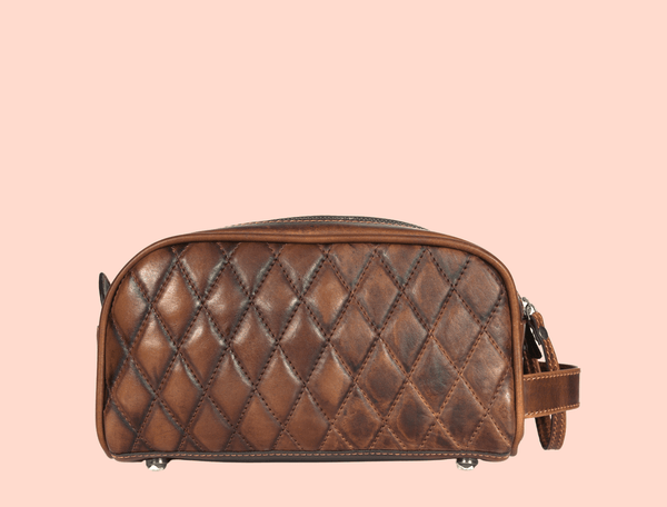 Ascend Quilted Leather Toiletry Bag - Aaron Leather Goods