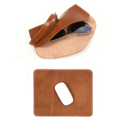 Leather Sunglasses case & Mouse Pad Combo - Aaron Leather Goods