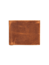 Cuenca Leather Bifold Mens Wallet - Caramel Brown - Aaron Leather Goods