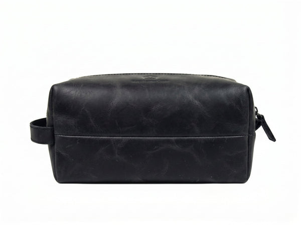 Valencia Canvas Leather Toiletry Bag - Multicolor - Aaron Leather Goods Inc