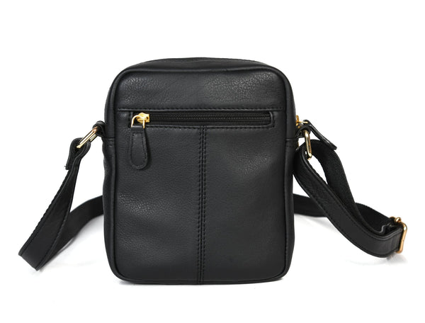 Venture Leather Messenger Bag - Black - Aaron Leather Goods Inc