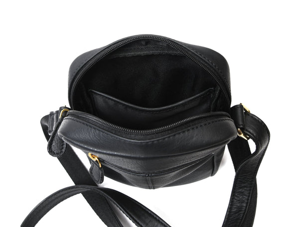 Venture Leather Messenger Bag - Black - Aaron Leather Goods Inc