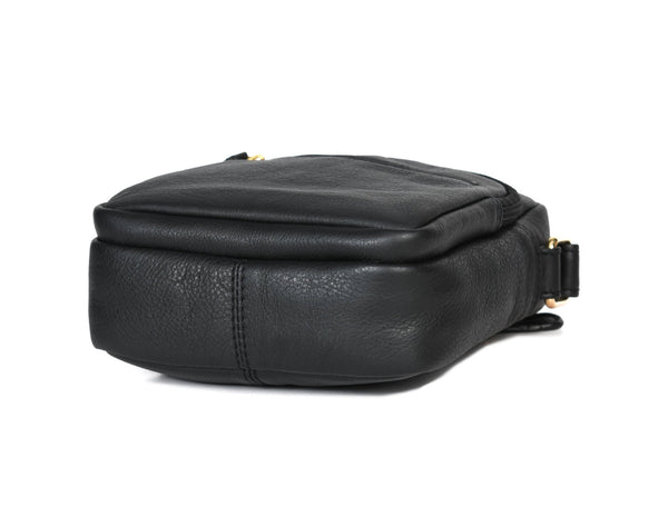 Venture Leather Messenger Bag - Black - Aaron Leather Goods Inc