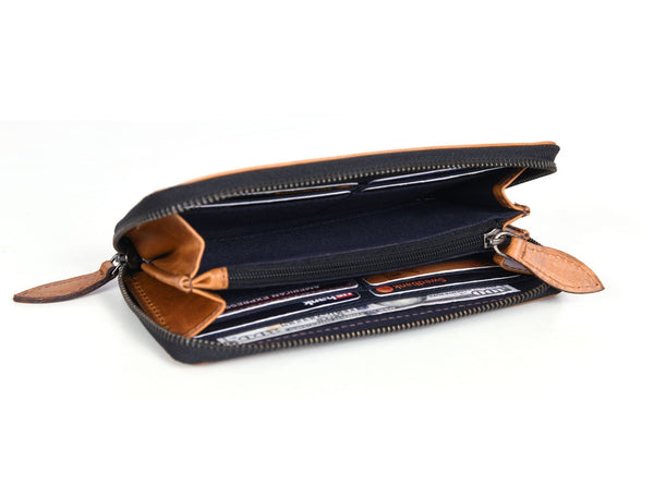 Victoria Leather Clutch - Caramel - Aaron Leather Goods Inc