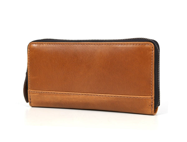 Victoria Leather Clutch - Caramel - Aaron Leather Goods Inc