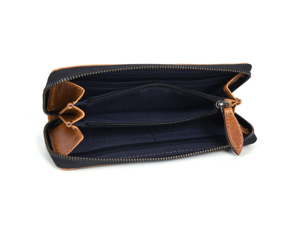 Victoria Leather Clutch - Caramel - Aaron Leather Goods Inc
