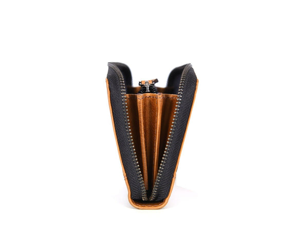 Victoria Leather Clutch - Caramel - Aaron Leather Goods Inc