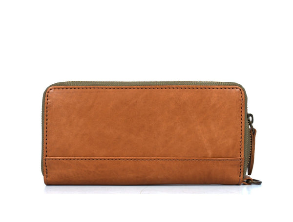 Victoria Leather Clutch - Caramel Brown - Aaron Leather Goods Inc