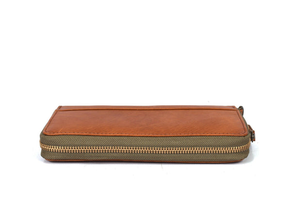 Victoria Leather Clutch - Caramel Brown - Aaron Leather Goods Inc