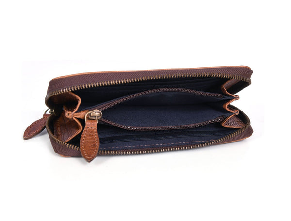 Victoria Leather Clutch - Gingerbread - Aaron Leather Goods Inc