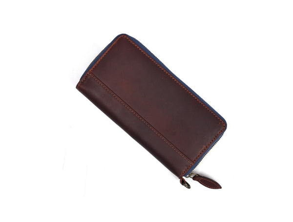 Victoria Leather Clutch - Walnut Brown - Aaron Leather Goods Inc