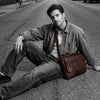 Villandry Leather Messenger Bag - Walnut Brown - Aaron Leather Goods Inc