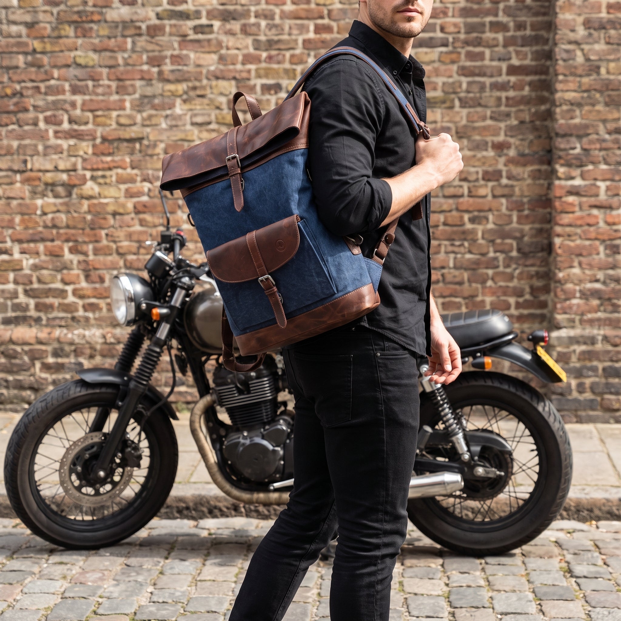 bill roms vintage canvas and leather backpack Backpacks NYSCI e-Store this backpack is designed for comfort and durability Vintage Blue Canvas & Leather