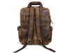 Vintage Crazy Horse Leather Backpack & Eagle Engraved Leather Belt Gift Set for Men | Handmade Full Grain Leather Travel & Everyday Combo - Aaron Leather Goods Inc