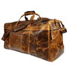 Vintage Crazy Horse Leather Duffle Bag for Travel & Weekender Trips | 23 Inch Full-Grain Leather Holdall - Aaron Leather Goods Inc