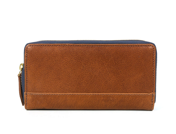 Vintage Full - Grain Leather Zip Wallet | Compact Travel Wallet for Men & Women - Aaron Leather Goods