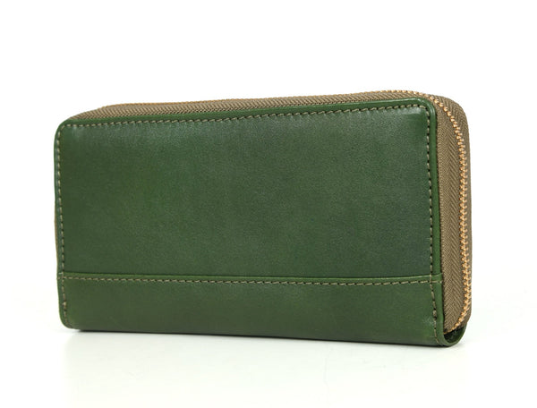 Vintage Full - Grain Leather Zip Wallet | Compact Travel Wallet for Men & Women - Aaron Leather Goods